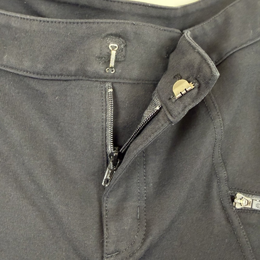 Athleta Ponte Moto Black Pants S8 Slim Fit Zip Pocket Stretch Active Travel - Picture 7 of 16